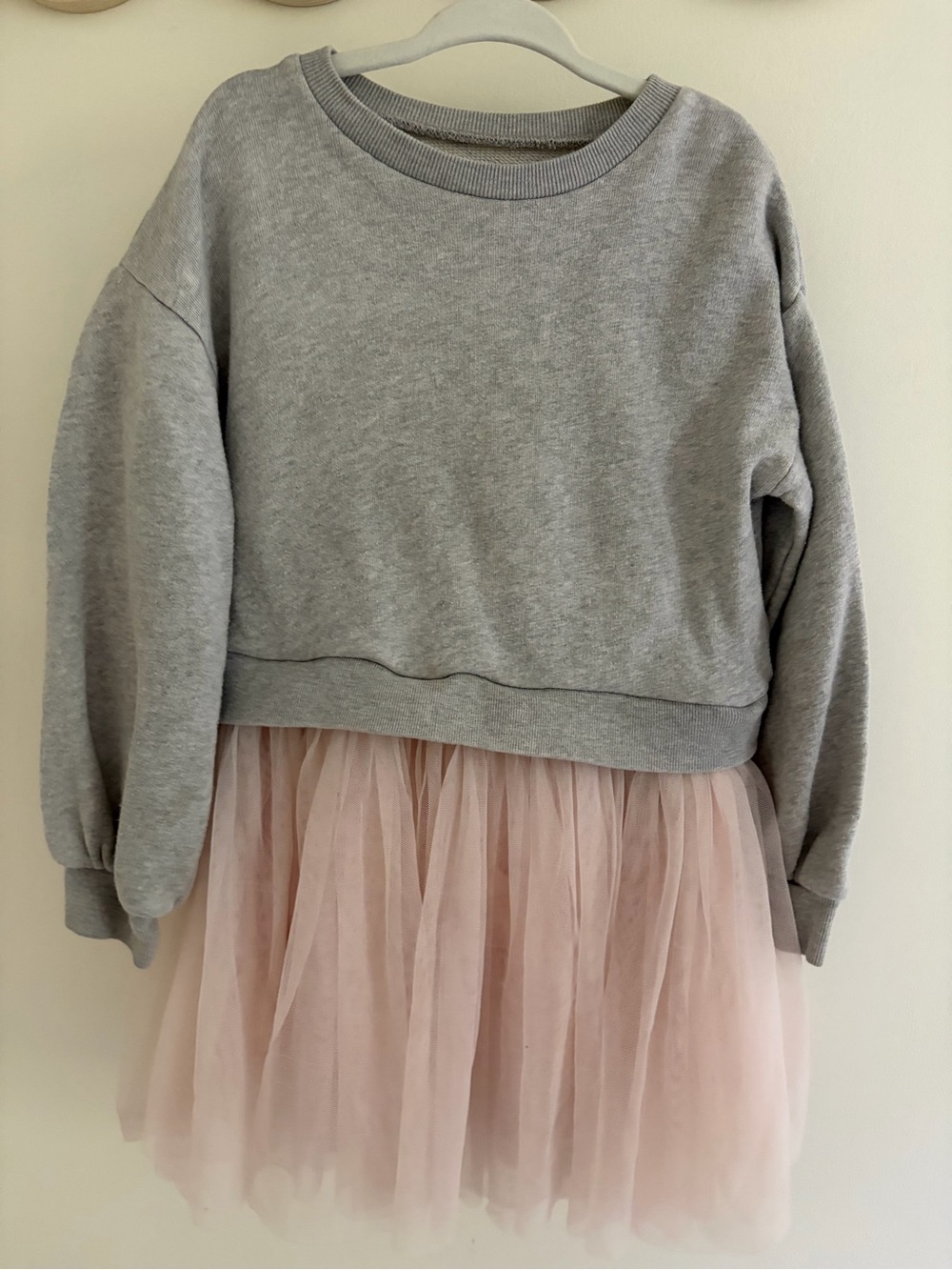 Tucker + Tate Grey Sweatshirt with Blush Pink Tulle Skirt
